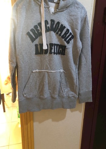 Gri Uzun Kollu Baskılı Sweatshirt
