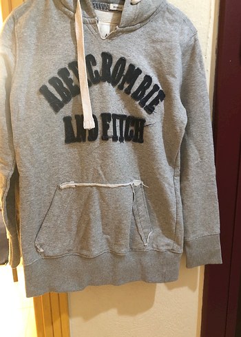 Abercrombie & Fitch Gri Uzun Kollu Baskılı Sweatshirt