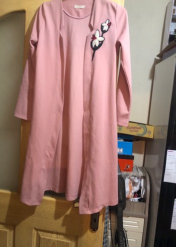 Pembe Uzun Kollu Salaş Kadın ceket