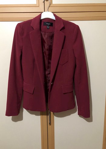 xs Beden Bordo Düğmeli Kadın Blazer Ceket