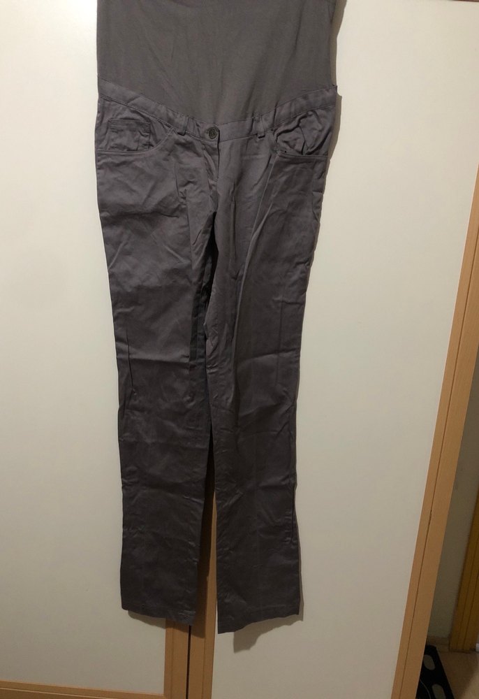 Gri Keten Hamile Pantolonu, Kemerli, Normal Boy - Görsel 2