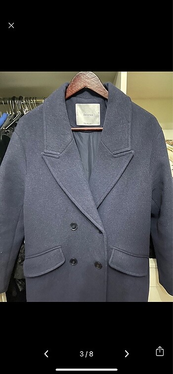 s Beden Bershka düşük omuzlu kaban