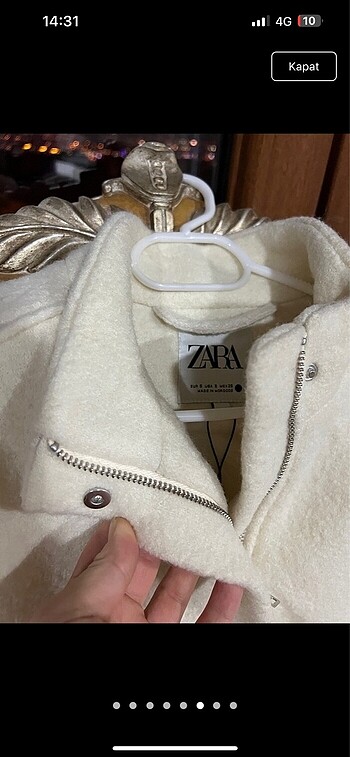 s Beden beyaz Renk Zara yün bomber ceket