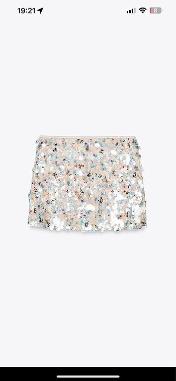 Zara payetli mini etek