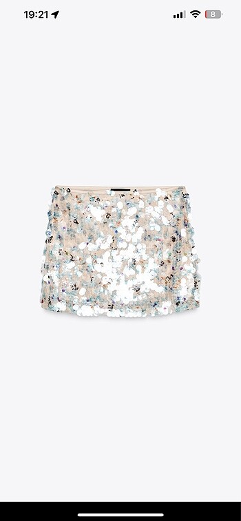 Zara Zara payetli mini etek
