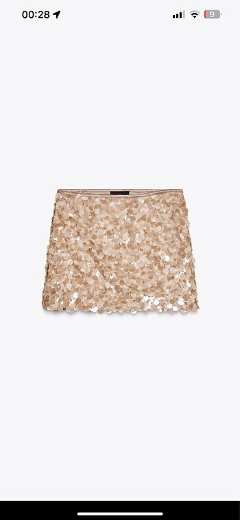 Zara payetli mini etek