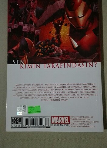  Beden İÇ SAVAŞ, MARVEL, Marmara Çizgi yayıncılıktan