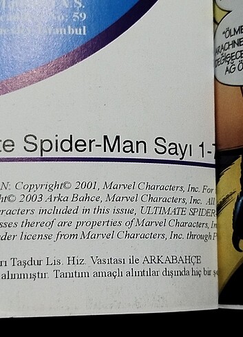  Beden Ultimate Spider-Man cilt 1, Marvel, Arkabahçe Yayıncılık'tan