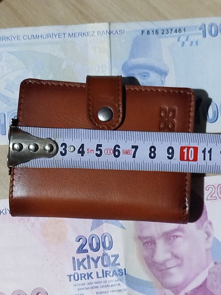 Deri Cüzdan ve mekanizmalı kartlık, kahverengi - Görsel 4