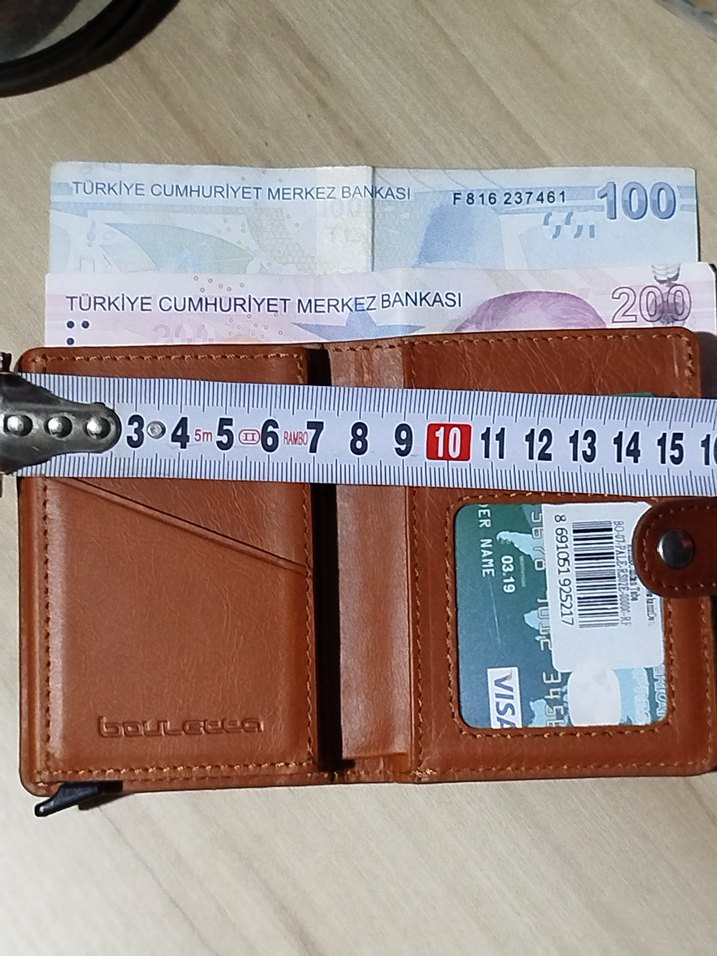 Deri Cüzdan ve mekanizmalı kartlık, kahverengi - Görsel 3