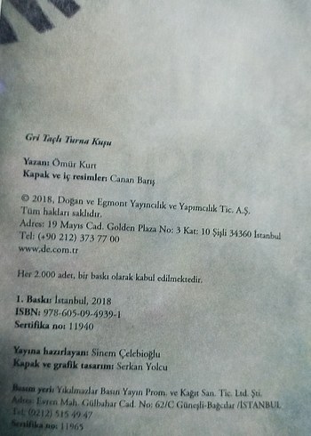 Beden Renk Gri Taçlı Turna Kuşu, fabl, 2018 yılı 1. baskı