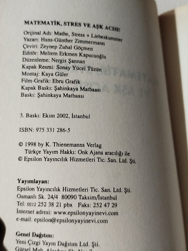 Matematik, Stres ve Aşk Acısı - Epsilon - Görsel 4