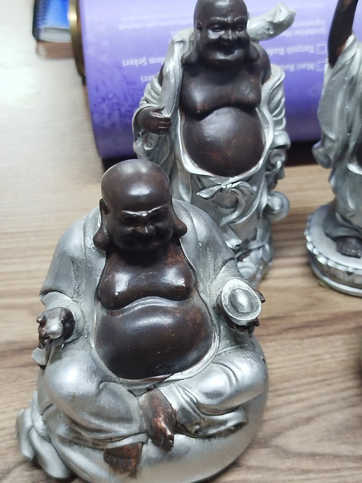 Gülen Buda Heykelleri Seti, 4 adet - Görsel 2