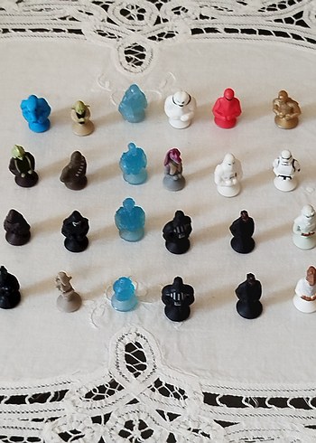 Star wars mini figürler, Slikon, yapışabilir, 24 adet