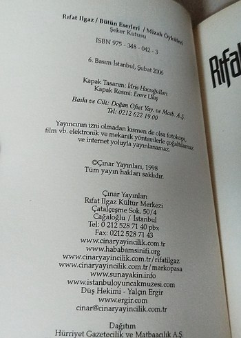 Rıfat Ilgaz, Şeker Kutusu, Öykü Kitabı - Görsel 3