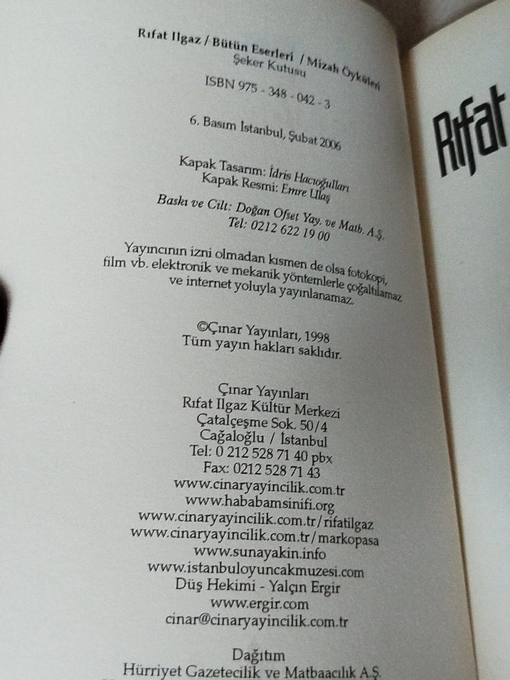 Rıfat Ilgaz, Şeker Kutusu, Öykü Kitabı - Görsel 3