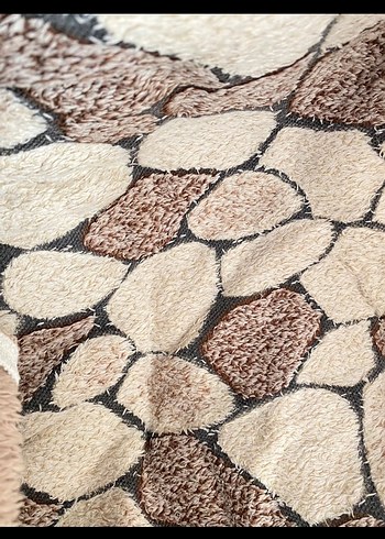 Taş Desenli Kahverengi Modern Halı örtüsü - Görsel 2