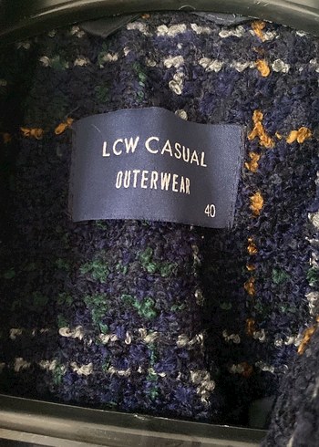 Düğmeli lacivert Gri Ekose Midi Kadın Yün Kaban - Görsel 3