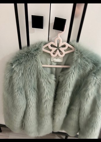 Bershka Gri Midi Kadın Suni Kürk Ceket Bershka kürk