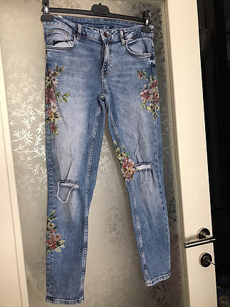 Diğer Çiçekli kot pantolon