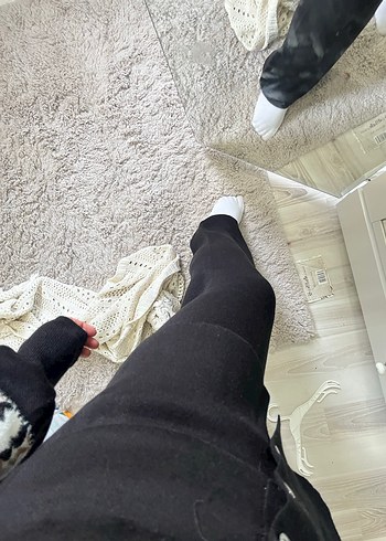 Düğmeli Siyah Denim Kadın Takım - Görsel 6