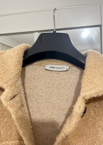 Bej Düğmeli Kadın Midi Ceket - Görsel 3