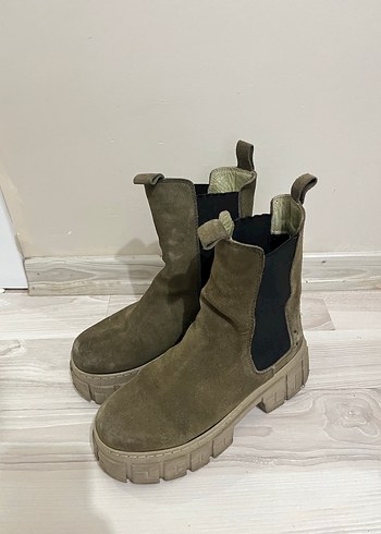 Kahverengi Süet Platformlu Sokak Stili Kadın Bot - Görsel 5