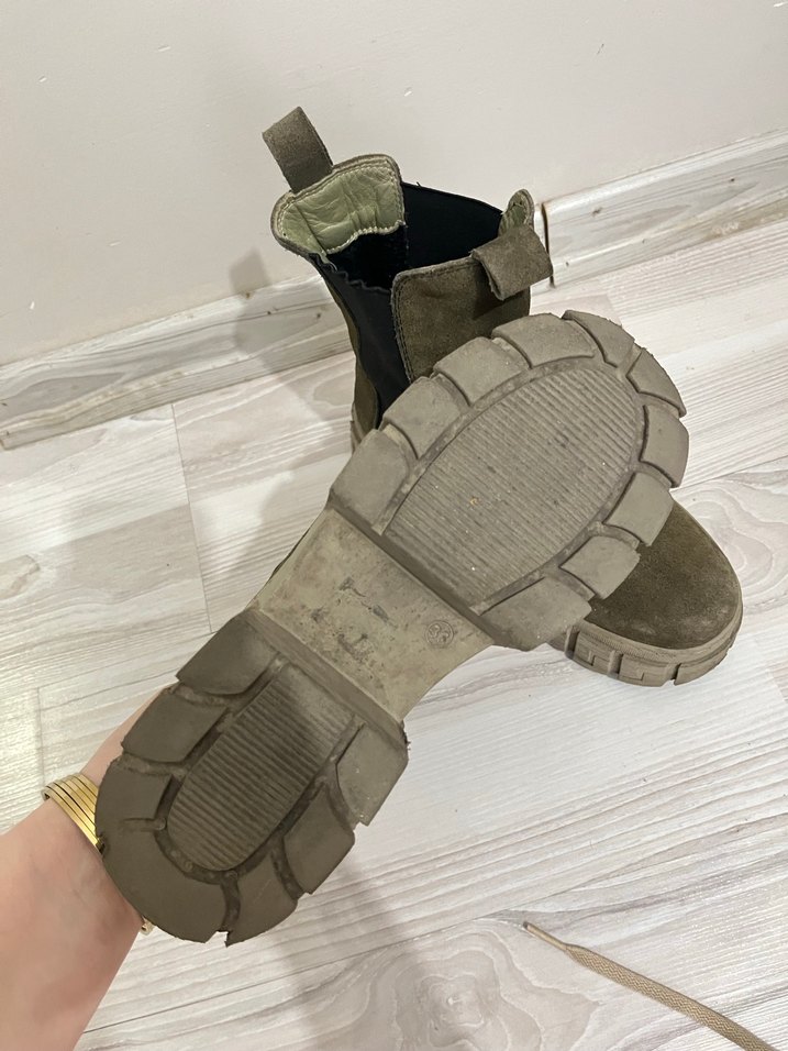 Kahverengi Süet Platformlu Sokak Stili Kadın Bot - Görsel 3