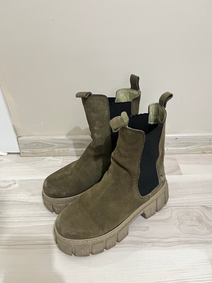 Kahverengi Süet Platformlu Sokak Stili Kadın Bot - Görsel 5