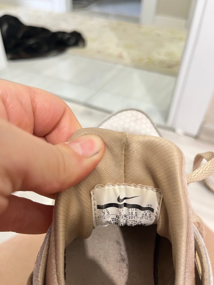 Bej Yılan Desenli Bağcıklı Kadın Spor Ayakkabı - Görsel 5