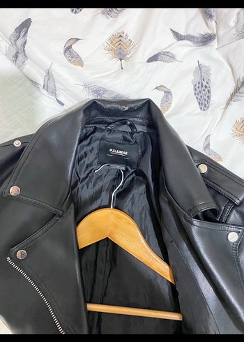 Kadın Siyah Deri Biker Ceket - Görsel 4