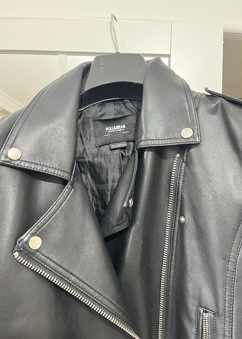 Kadın Siyah Deri Biker Ceket - Görsel 3