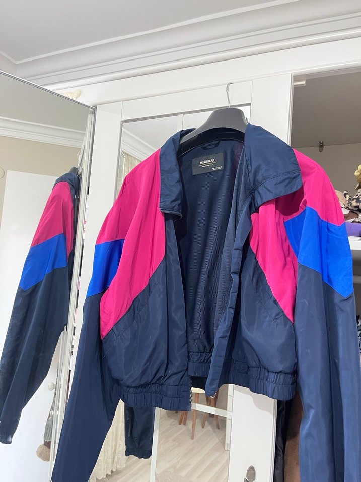 Renkli Tie-Dye Fermuarlı Kadın Ceket - Görsel 2