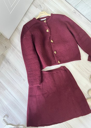 Bordo etekli takım - Görsel 5