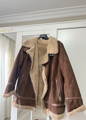 Kahverengi Kürklü Süet Kadın Ceket - Görsel 2