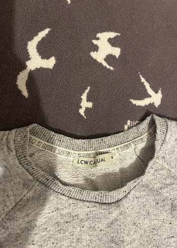 Gri Uzun Kollu Kadın Sweatshirt - Görsel 2