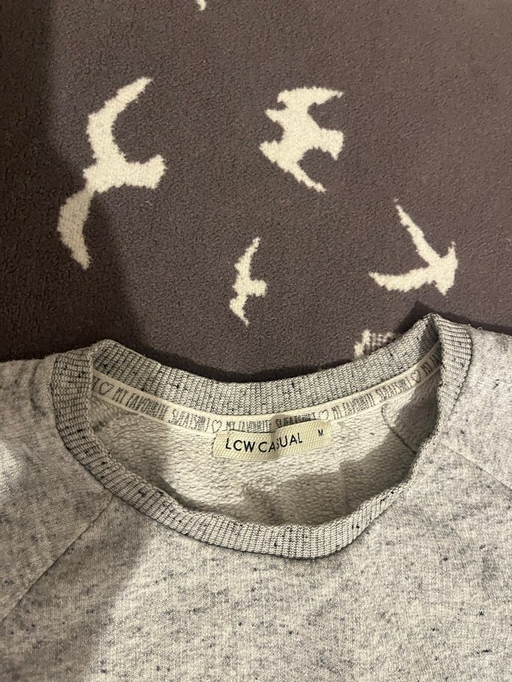 Gri Uzun Kollu Kadın Sweatshirt - Görsel 2