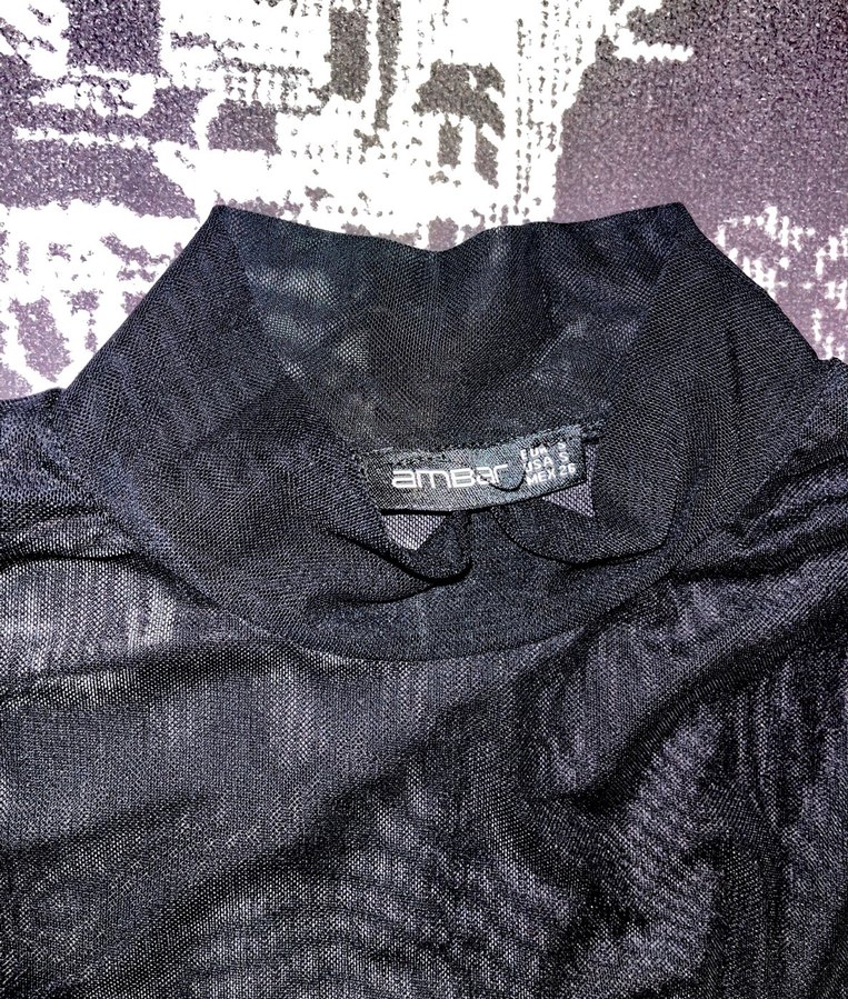 Siyah Uzun Kollu Goth Balıkçı Yaka Bluz - Görsel 2