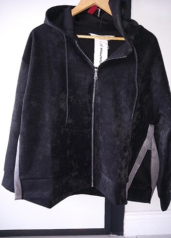 diğer Beden siyah Renk Kapsonlu fermuarlı ceket 