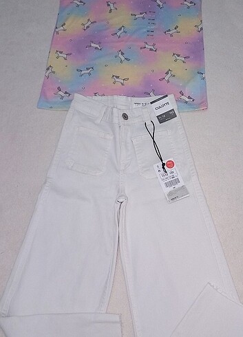 11-12 Yaş Beden Lefties kot pantolon lcw unicornlu tshirt