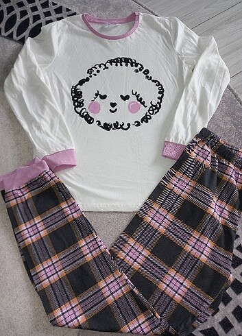 11-12 Yaş Beden çeşitli Renk Penti pijama takim