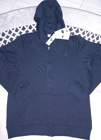 12-13 Yaş Beden Uspa kapşonlu fermuarlı sweatshirt