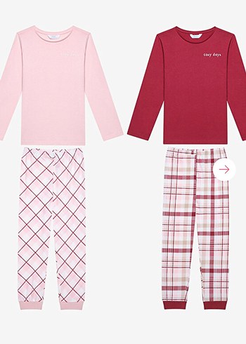 Kız Çocuk Uzun Kollu Pamuklu Pijama Takımı