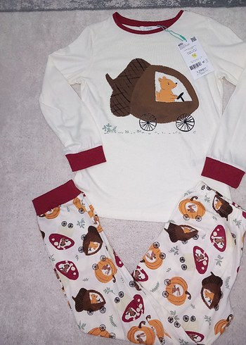 8 Yaş Beden beyaz Renk penti yeni sezon pijama takimi