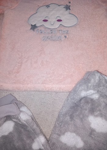 Bulut Desenli Çocuk Pijama Takımı - Görsel 5