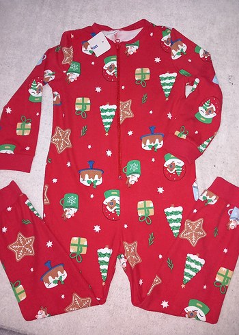 Kırmızı Çocuk Polar Tulum - Görsel 3