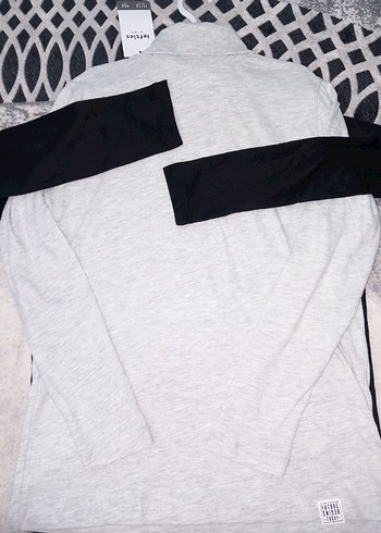 Gri  Boğazlı Basic Triko - Görsel 7