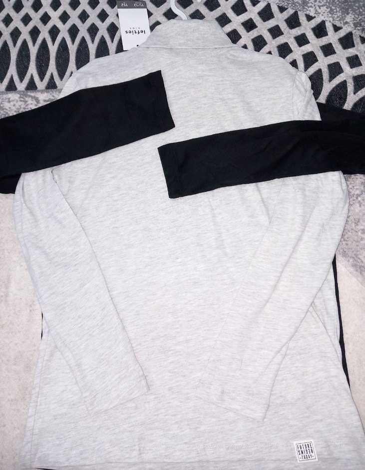 Erkek Çocuk Gri İnce Boğazlı Sweatshirt - Görsel 5