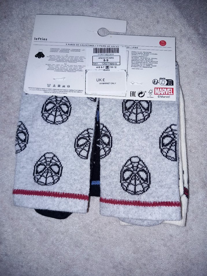 Çocuk Örümcek Adam Desenli Çok Renkli Çorap - Görsel 4