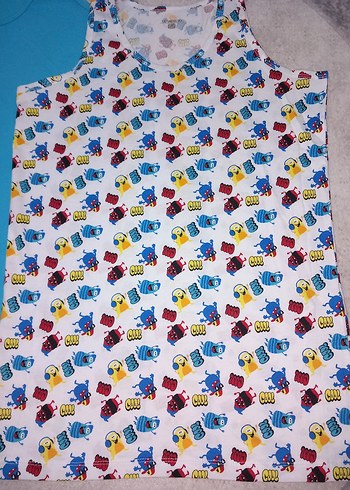 Çocuk Renkli Baskılı ve Mavi Atlet Seti - Görsel 7